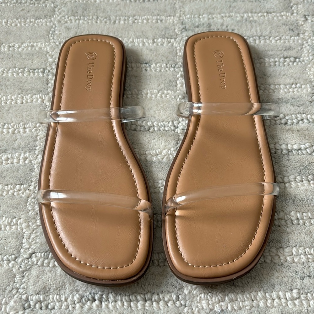 The Drop Women’s Paris Square Toe Two Strap Sandal